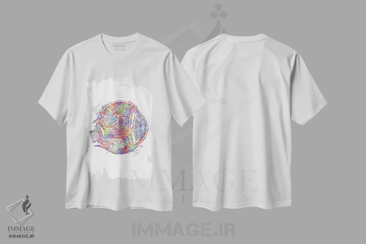 تیشرت سفید طرح دار کالبدشناسی چشم از بالا، هنر دیجیتال اثر جنفی آرت | immage.ir