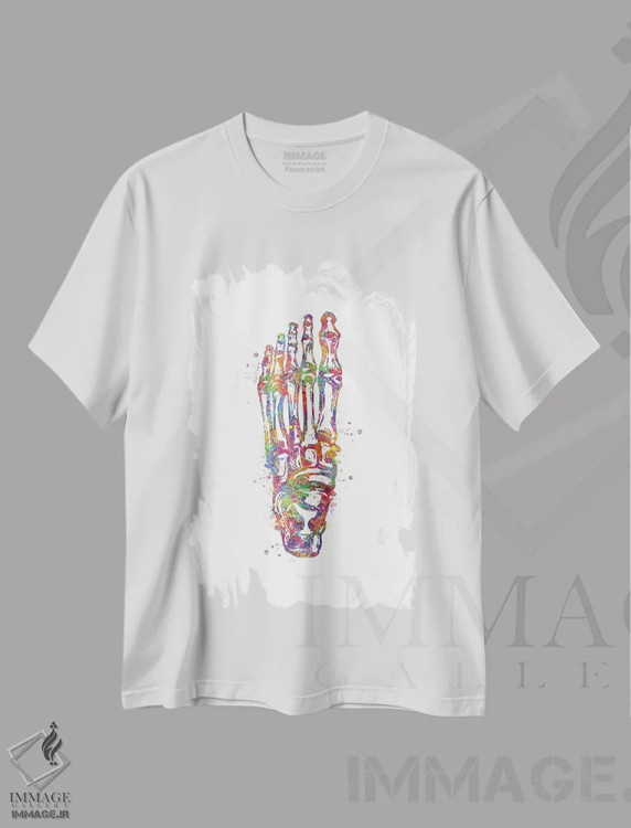 تیشرت سفید طرح دار مفصل پا، هنر دیجیتال اثر جنفی آرت | فروشگاه ایماژ