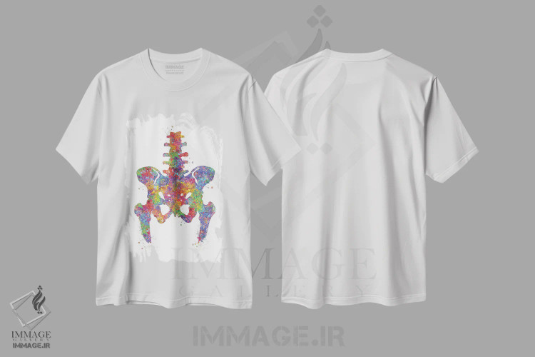 تیشرت سفید طرح دار لگن، هنر دیجیتال اثر جنفی آرت | immage.ir