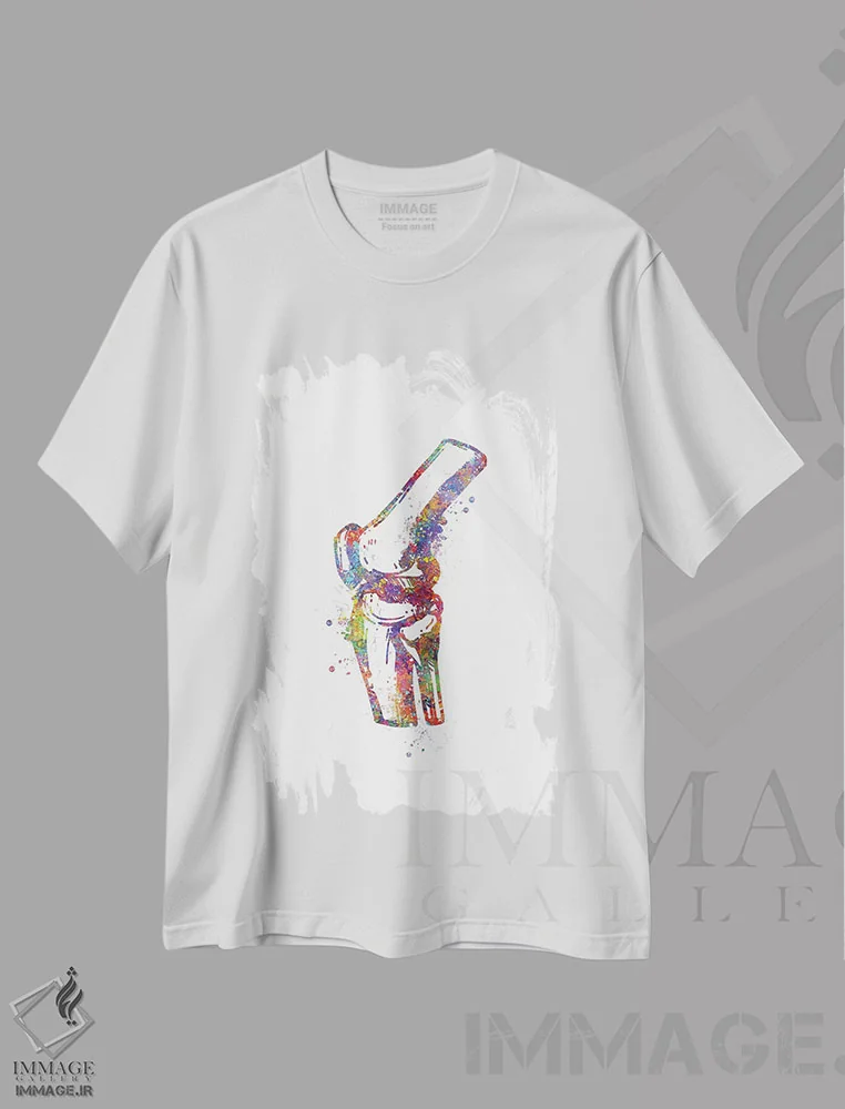 تیشرت سفید طرح دار مفصل زانو، هنر دیجیتال اثر جنفی آرت | immage.ir