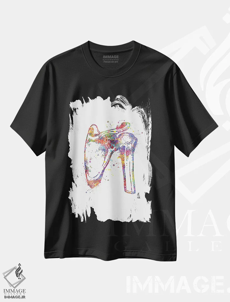 تیشرت مشکی طرح دار مفصل شانه، هنر دیجیتال اثر جنفی آرت | immage.ir