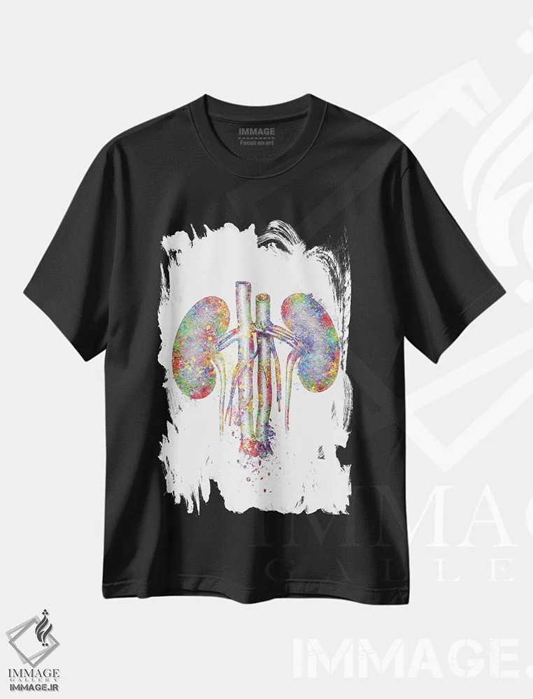 تیشرت مشکی طرح دار کلیه ها ۲، هنر دیجیتال اثر جنفی آرت | immage.ir