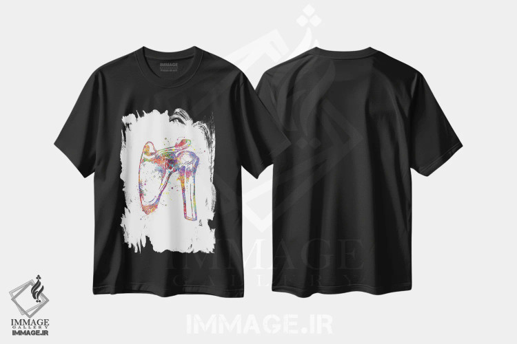 تیشرت مشکی طرح دار مفصل شانه، هنر دیجیتال اثر جنفی آرت | immage.ir