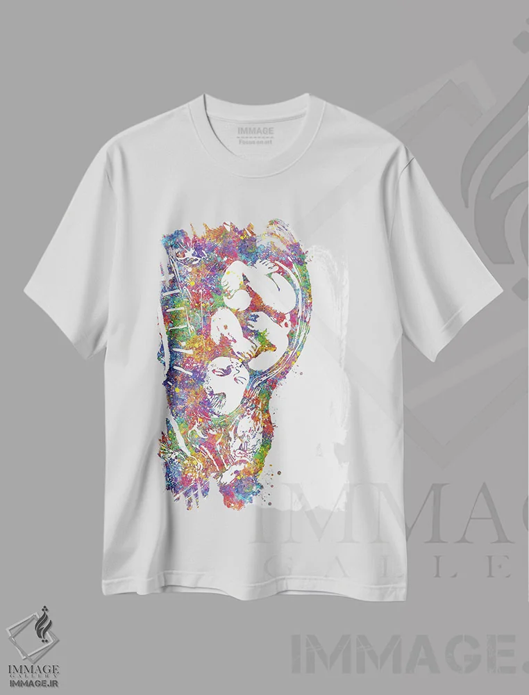 تیشرت سفید طرح دار بارداری، هنر دیجیتال اثر جنفی آرت | immage.ir
