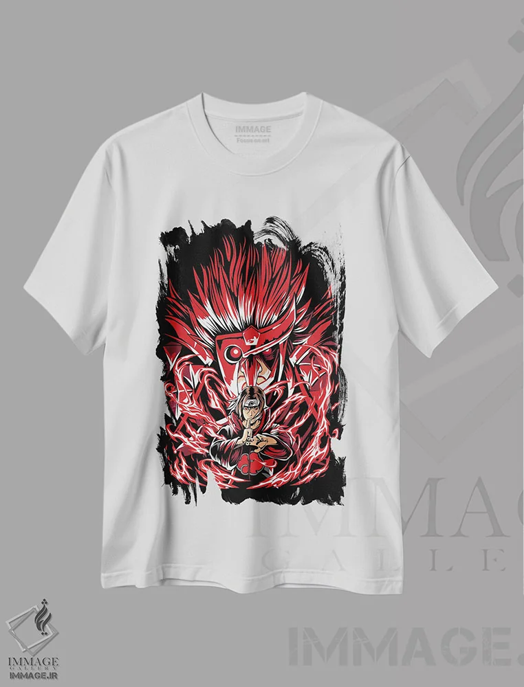 تیشرت سفید طرح دار ناروتو ۲، هنر دیجیتال اثر گب فرناندو | immage.ir
