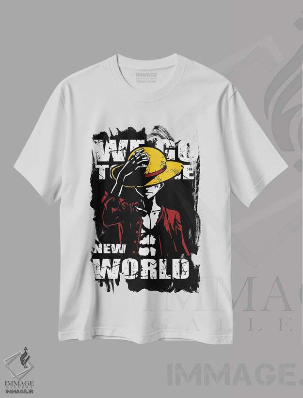 تیشرت سفید طرح دار وان پیس ۵، هنر دیجیتال اثر گب فرناندو | فروشگاه ایماژ