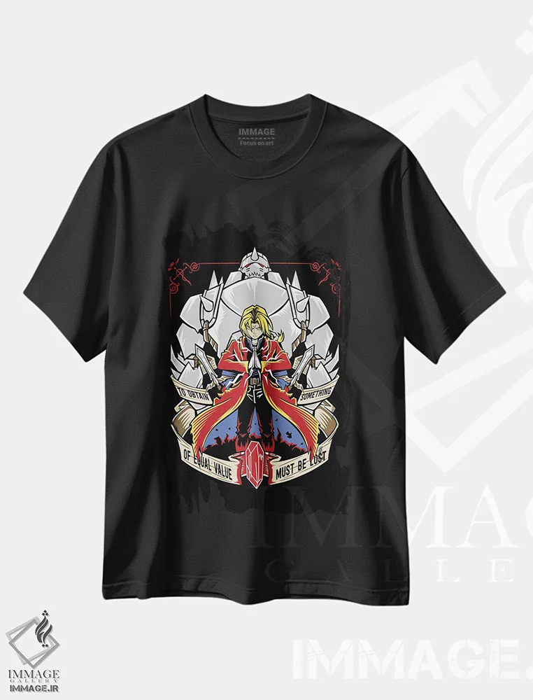 تیشرت مشکی طرح دار کیمیاگر تمام فلزی ۱، هنر دیجیتال اثر گب فرناندو | immage.ir