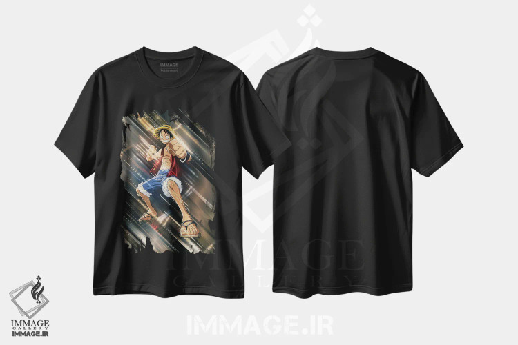 تیشرت مشکی طرح دار شمشیر لوفی ۲، تزئینی اثر گب فرناندو | فروشگاه ایماژ