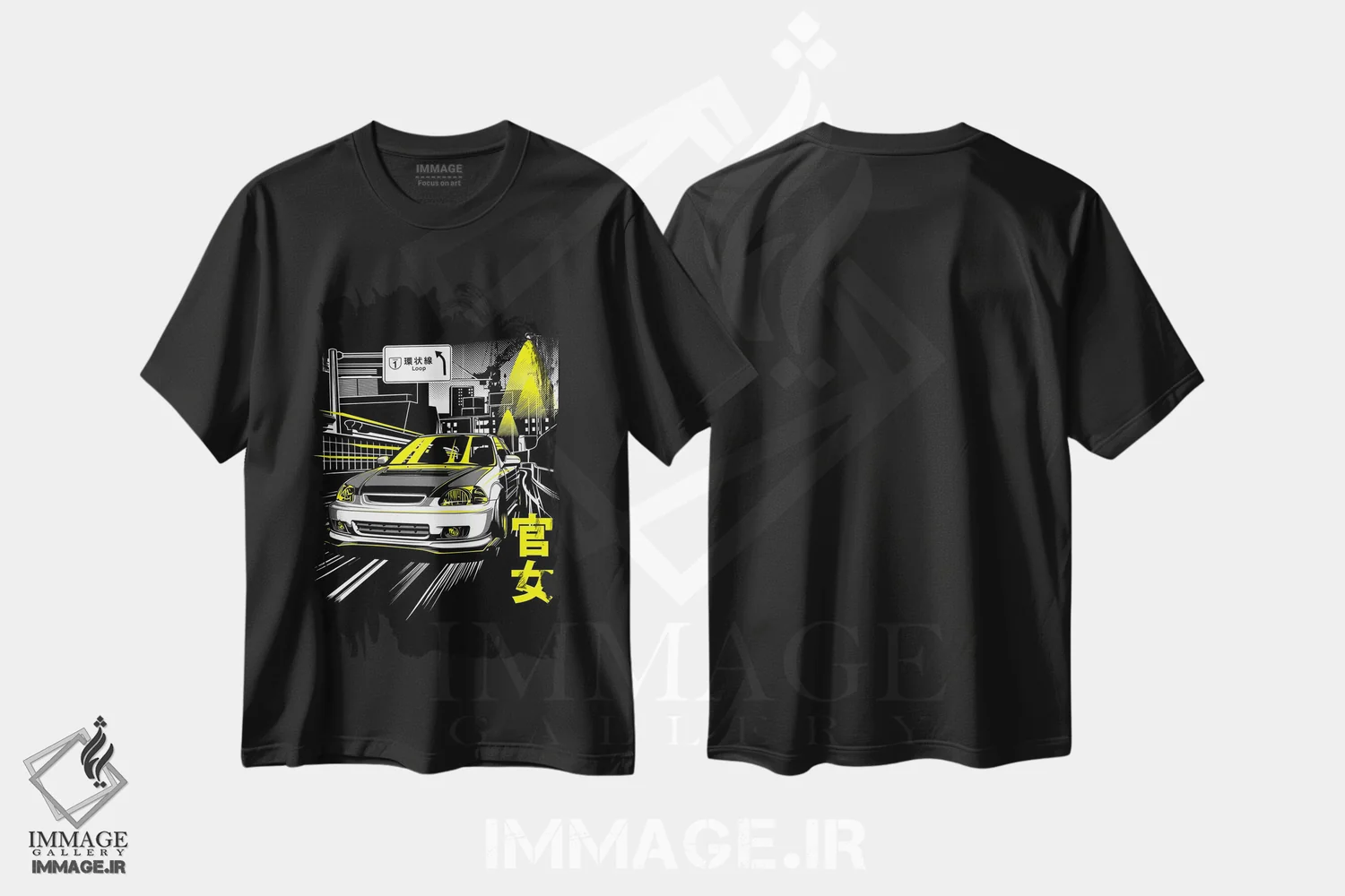 تیشرت مشکی طرح دار ماشین های کلاسیک ۵۶، هنر دیجیتال اثر گب فرناندو | immage.ir