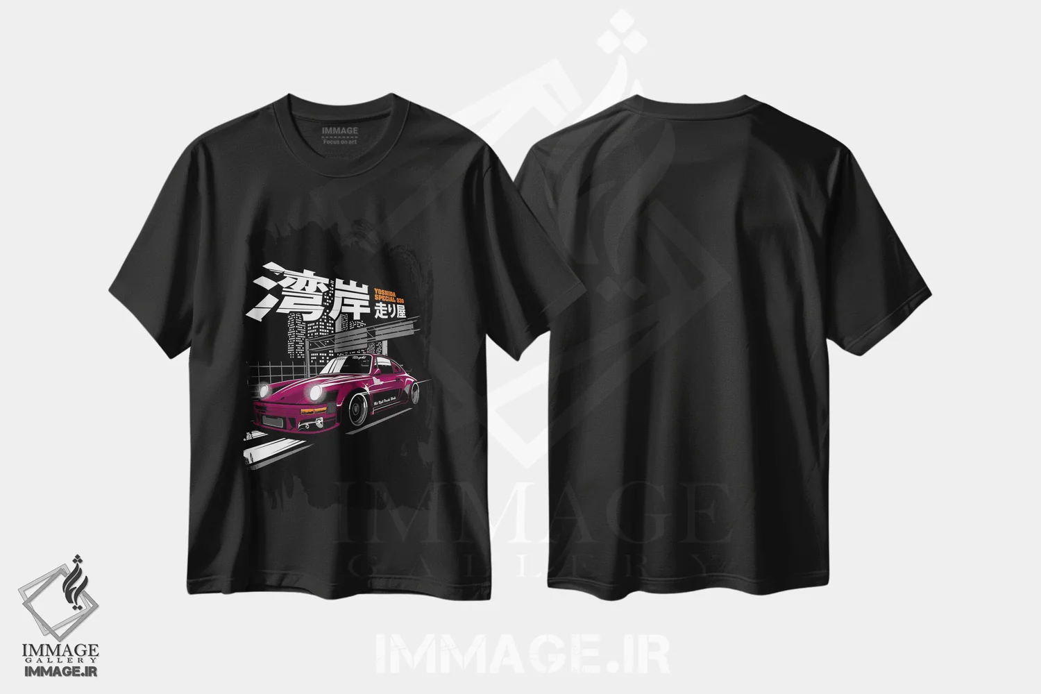 تیشرت مشکی طرح دار ماشین های کلاسیک ۹۲، هنر دیجیتال اثر گب فرناندو | فروشگاه ایماژ