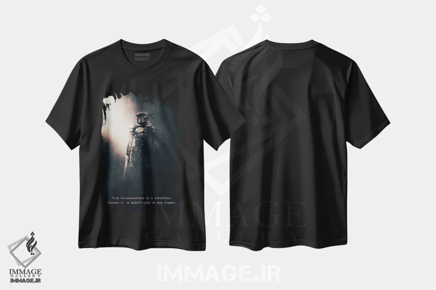 تیشرت مشکی طرح دار عنوان اسلیر گابلین، تزئینی اثر گب فرناندو | immage.ir