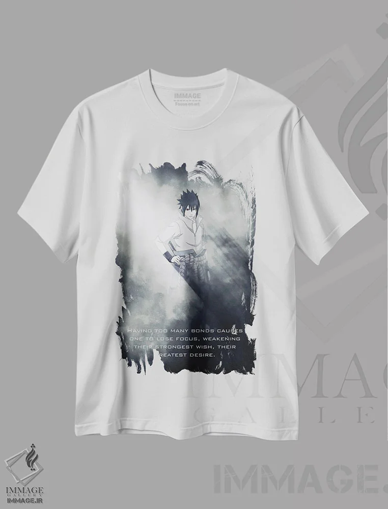 تیشرت سفید طرح دار عنوان ساسکه، تزئینی اثر گب فرناندو | immage.ir