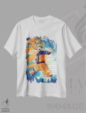 تیشرت سفید طرح دار پاشش رنگ ناروتو ۲، تزئینی اثر گب فرناندو | فروشگاه ایماژ