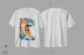 تیشرت سفید طرح دار پاشش رنگ ناروتو ۲، تزئینی اثر گب فرناندو | فروشگاه ایماژ