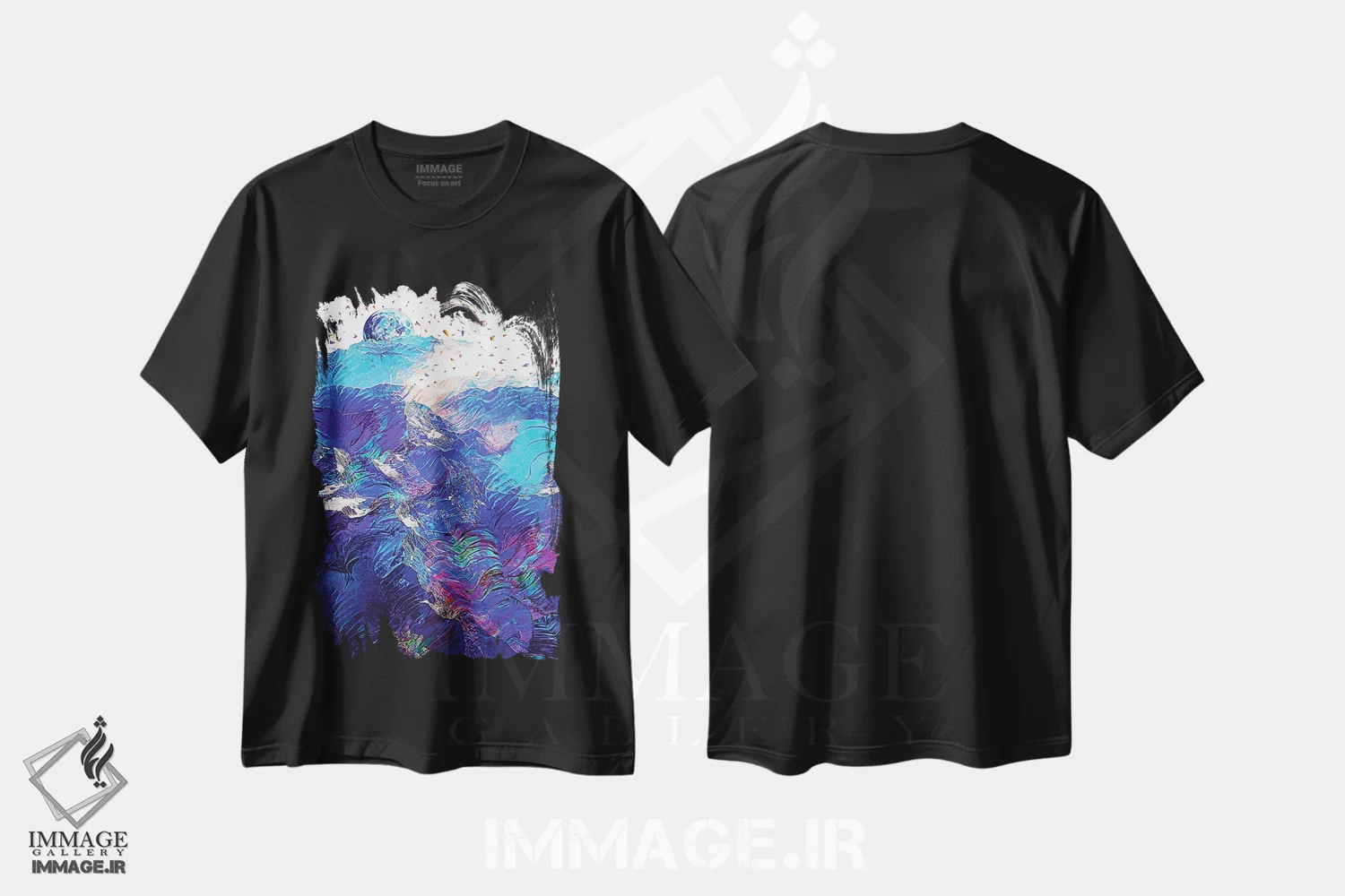 تیشرت مشکی طرح دار ماه کامل ۱، تزئینی اثر گب فرناندو | immage.ir