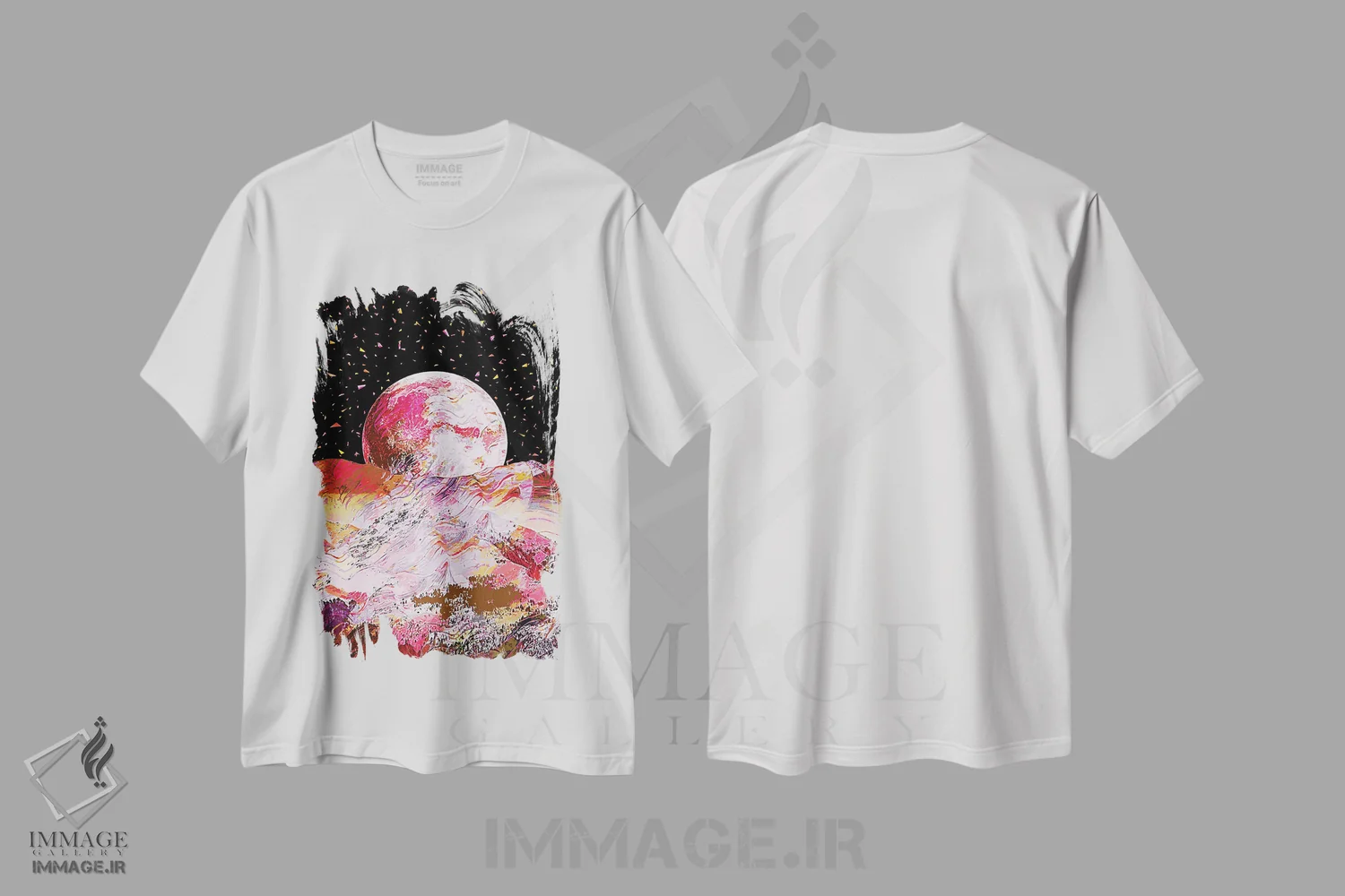 تیشرت سفید طرح دار ماه کامل ۲، تزئینی اثر گب فرناندو | immage.ir