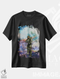 تیشرت مشکی طرح دار هالو آبرنگی، تزئینی اثر گب فرناندو | immage.ir