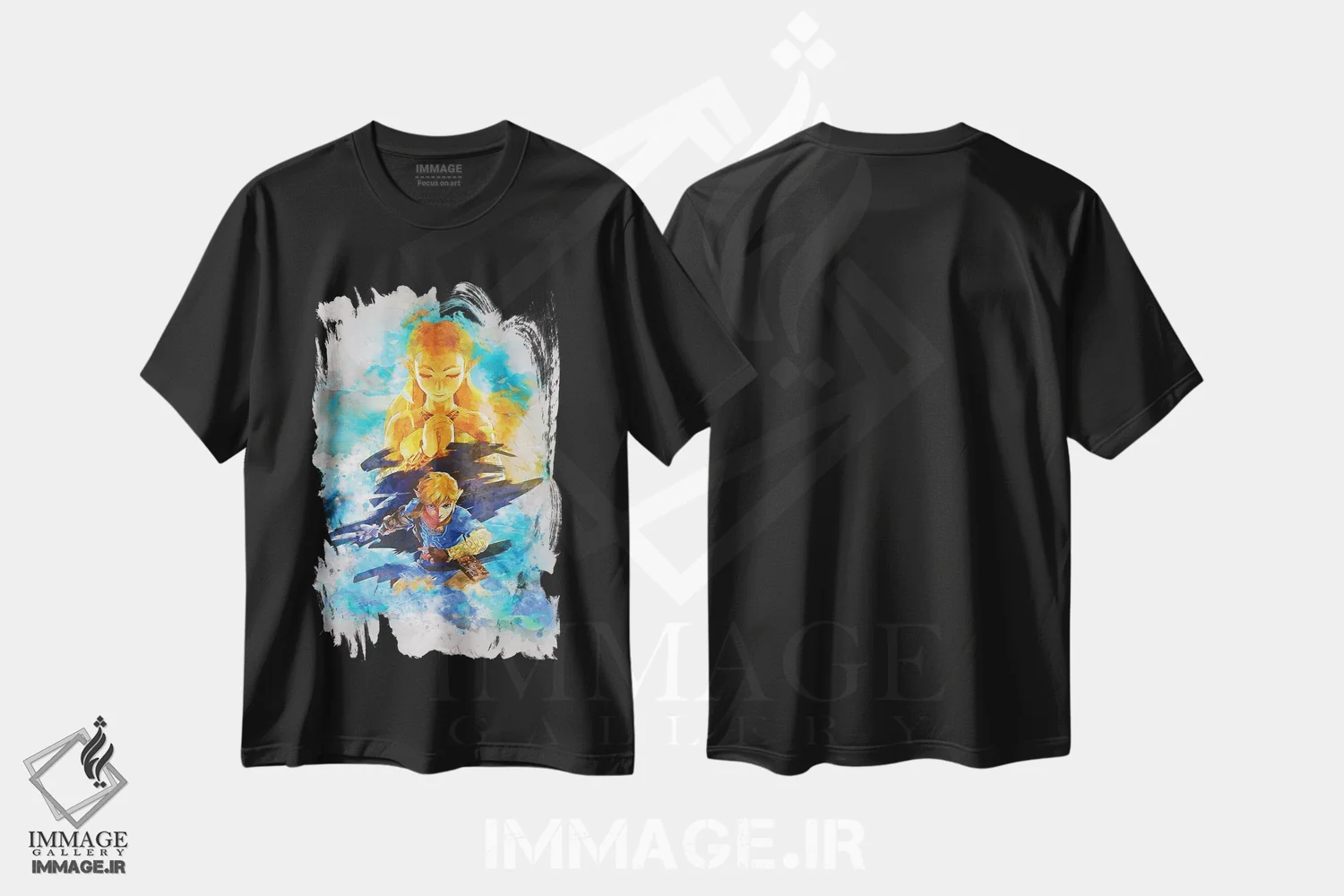 تیشرت مشکی طرح دار زلدا آبرنگی، تزئینی اثر گب فرناندو | immage.ir