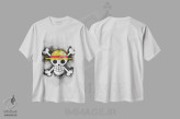 تیشرت سفید طرح دار لوگوی لافی آبرنگی، تزئینی اثر گب فرناندو | immage.ir