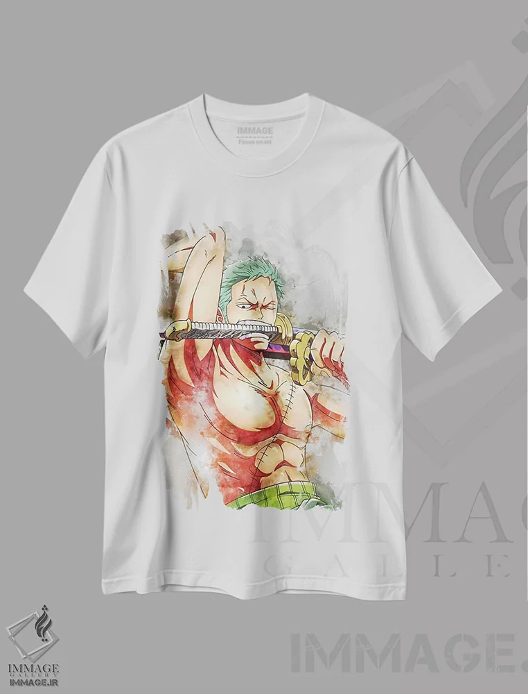تیشرت سفید طرح دار زورو آبرنگی II، تزئینی اثر گب فرناندو | فروشگاه ایماژ