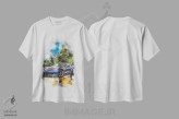 تیشرت سفید طرح دار شورولت کوروت، تزئینی اثر گب فرناندو | فروشگاه ایماژ