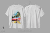 تیشرت سفید طرح دار فراری ۱۲ برلینتا، تزئینی اثر گب فرناندو | immage.ir