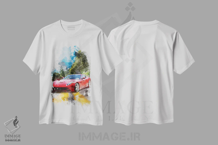 تیشرت سفید طرح دار فراری ۱۲ برلینتا، تزئینی اثر گب فرناندو | immage.ir