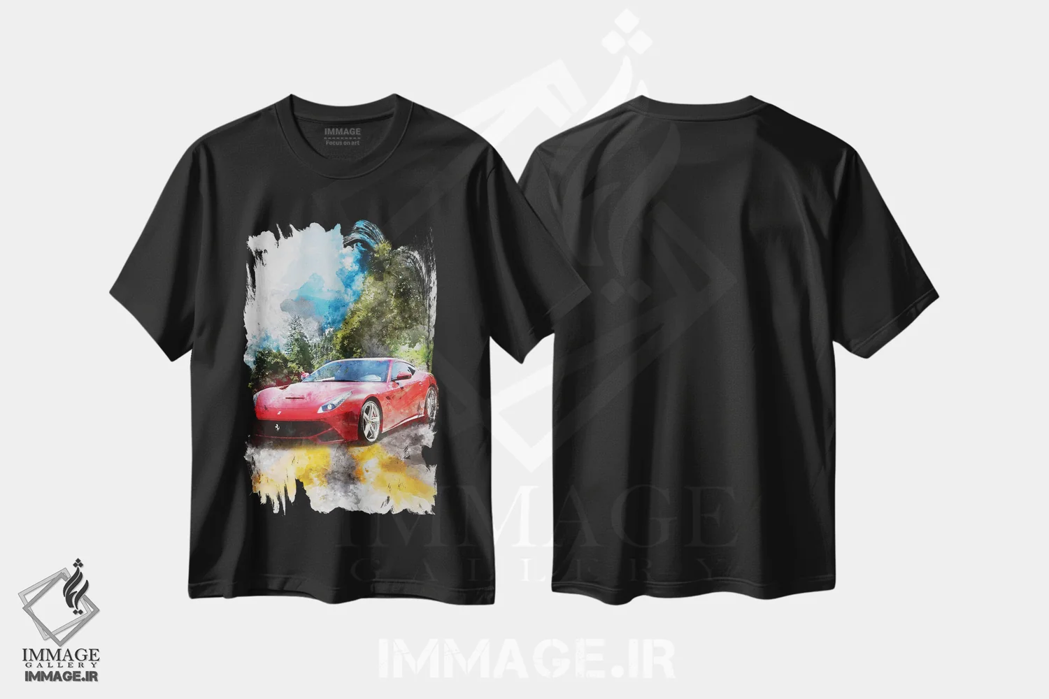 تیشرت مشکی طرح دار فراری ۱۲ برلینتا، تزئینی اثر گب فرناندو | فروشگاه ایماژ