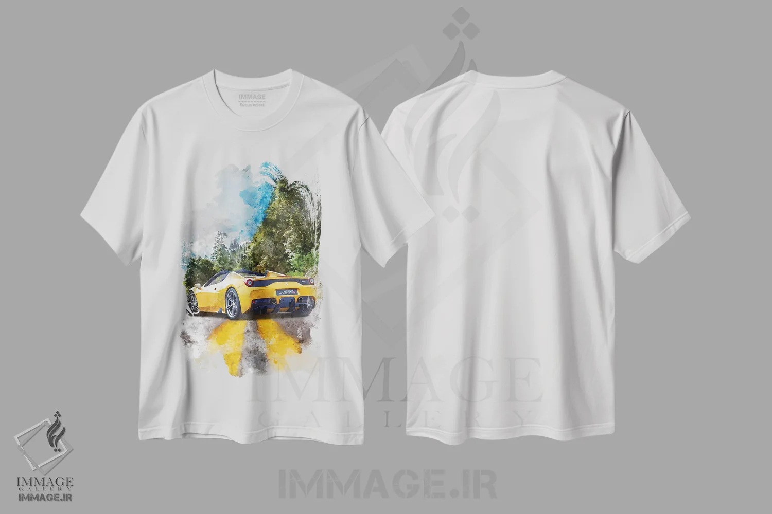 تیشرت سفید طرح دار فراری ۴۵۸ اسپشیاله آپرتا، تزئینی اثر گب فرناندو | فروشگاه ایماژ