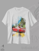 تیشرت سفید طرح دار فورد موستانگ، تزئینی اثر گب فرناندو | immage.ir