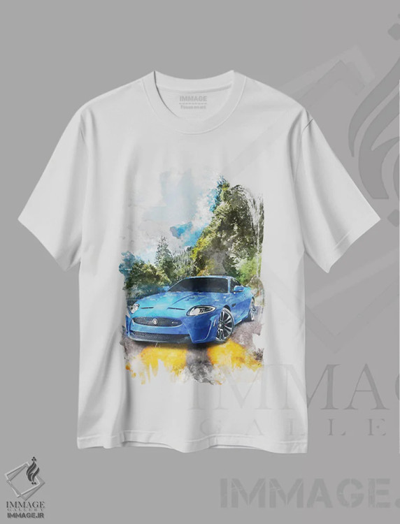 تیشرت سفید طرح دار جگوار XKR-S، تزئینی اثر گب فرناندو | immage.ir
