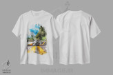 تیشرت سفید طرح دار مکلارن P1 GTR، تزئینی اثر گب فرناندو | immage.ir