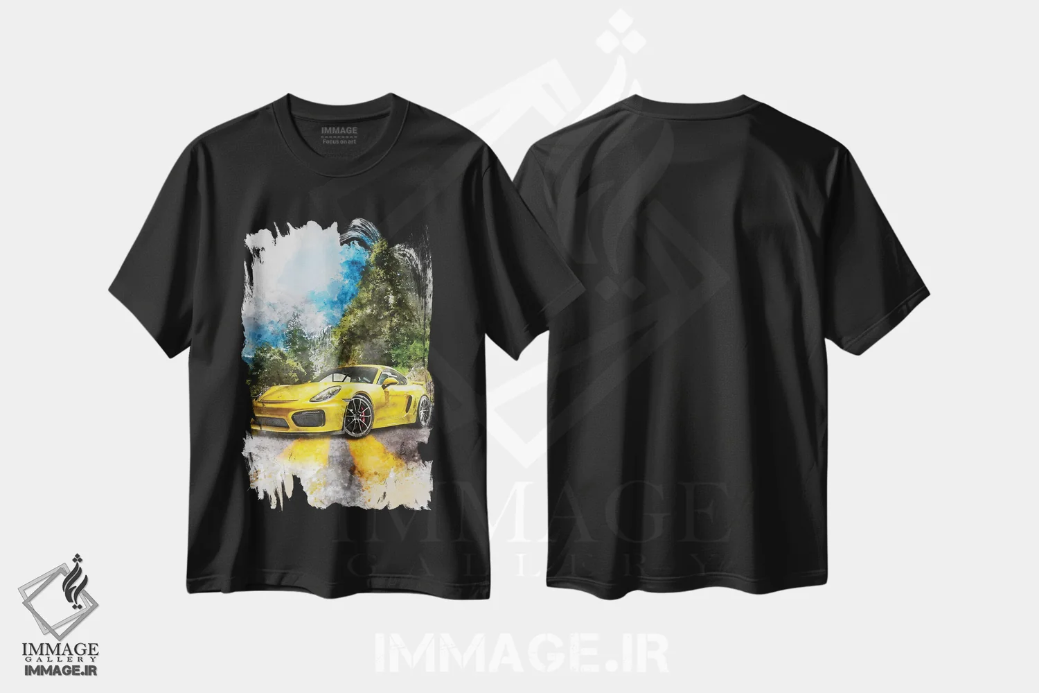 تیشرت مشکی طرح دار پورشه کایمن GT4، تزئینی اثر گب فرناندو | immage.ir