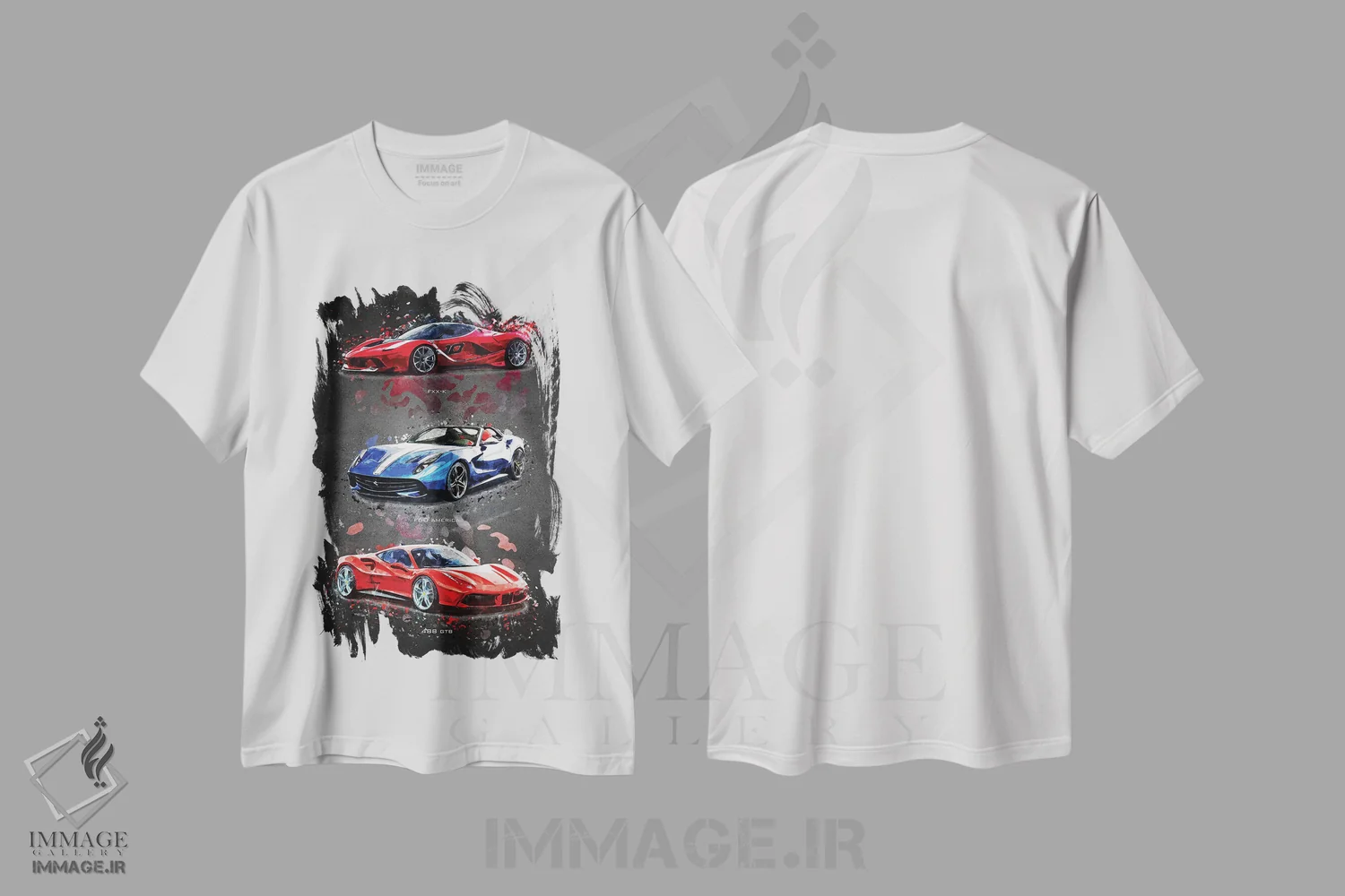 تیشرت سفید طرح دار فراری 1، تزئینی اثر گب فرناندو | فروشگاه ایماژ