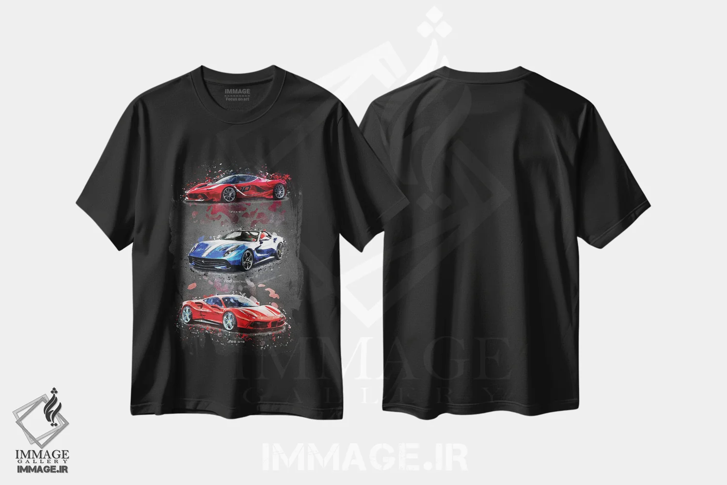 تیشرت مشکی طرح دار فراری 1، تزئینی اثر گب فرناندو | immage.ir