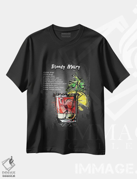 تیشرت مشکی طرح دار بلادی مری I، تزئینی اثر گب فرناندو | فروشگاه ایماژ