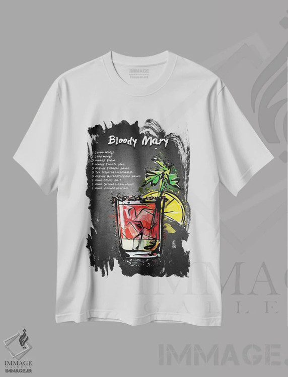 تیشرت سفید طرح دار بلادی مری I، تزئینی اثر گب فرناندو | immage.ir