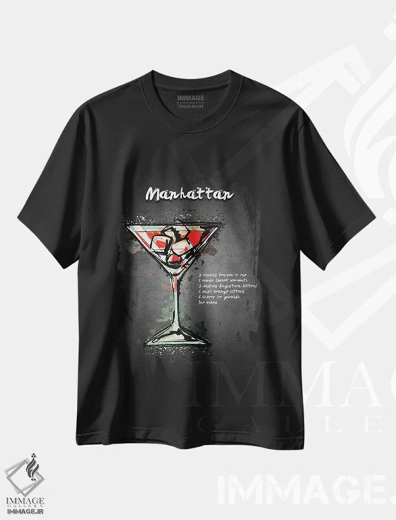 تیشرت مشکی طرح دار منهتن I، تزئینی اثر گب فرناندو | فروشگاه ایماژ
