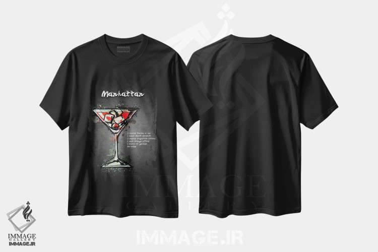 تیشرت مشکی طرح دار منهتن I، تزئینی اثر گب فرناندو | فروشگاه ایماژ