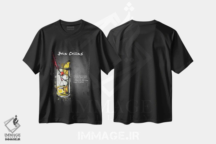 تیشرت مشکی طرح دار جان کالینز I، تزئینی اثر گب فرناندو | immage.ir