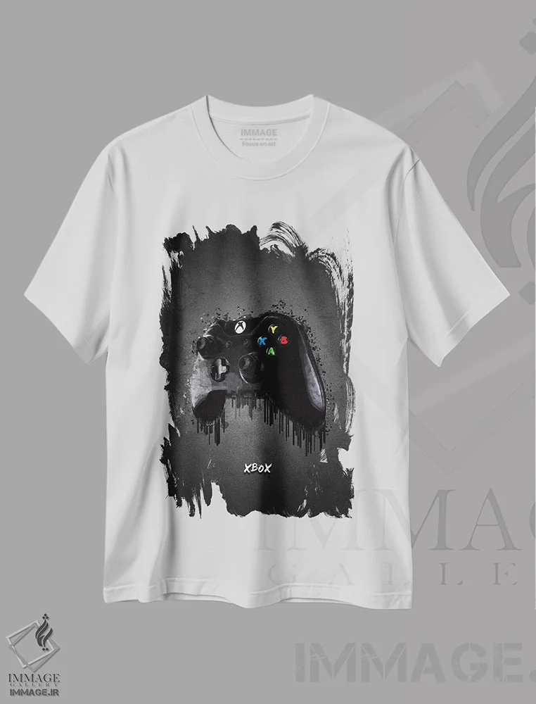 تیشرت سفید طرح دار دستهٔ ایکس باکس، تزئینی اثر گب فرناندو | فروشگاه ایماژ