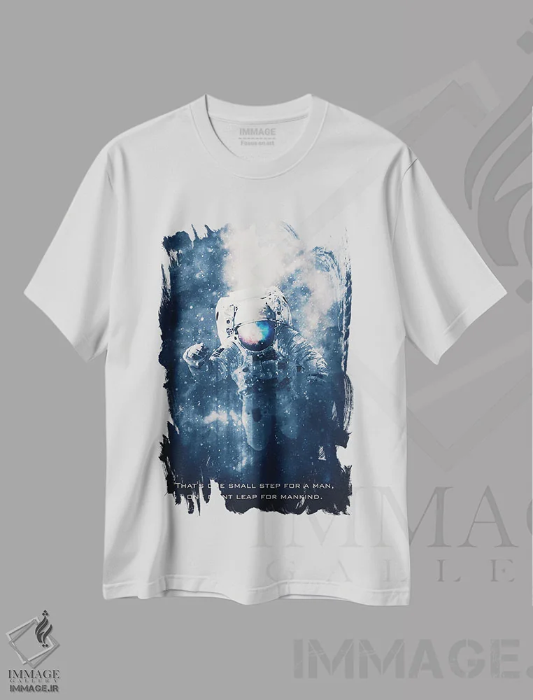 تیشرت سفید طرح دار فضانورد، تزئینی اثر گب فرناندو | immage.ir