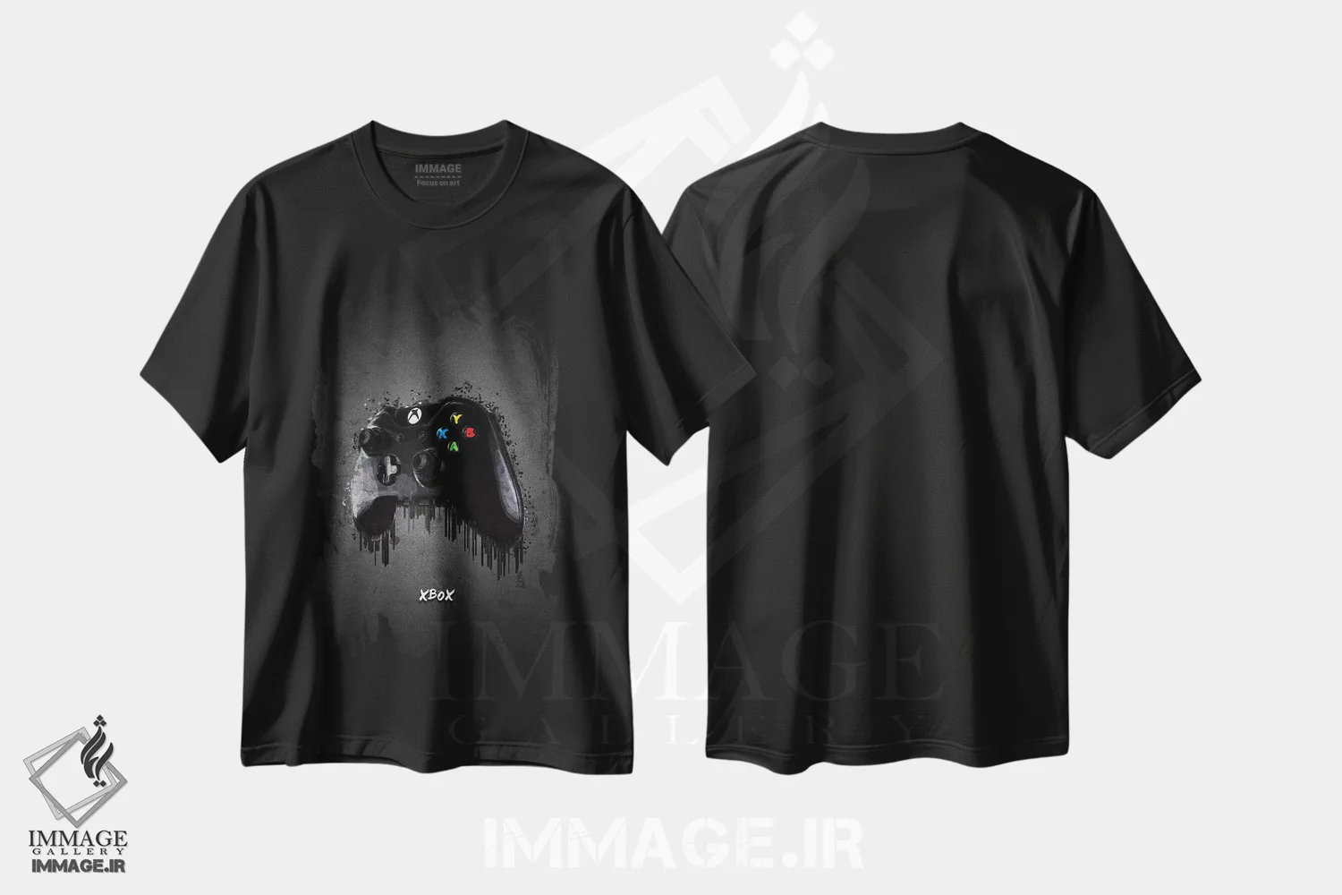 تیشرت مشکی طرح دار دستهٔ ایکس باکس، تزئینی اثر گب فرناندو | immage.ir