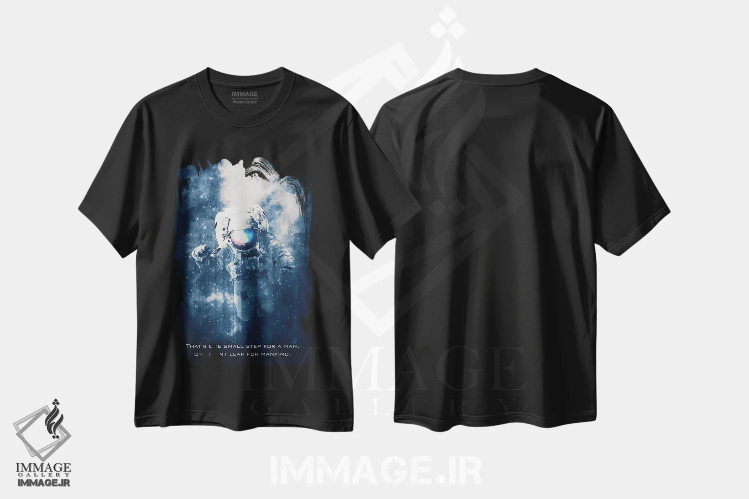 تیشرت مشکی طرح دار فضانورد، تزئینی اثر گب فرناندو | فروشگاه ایماژ