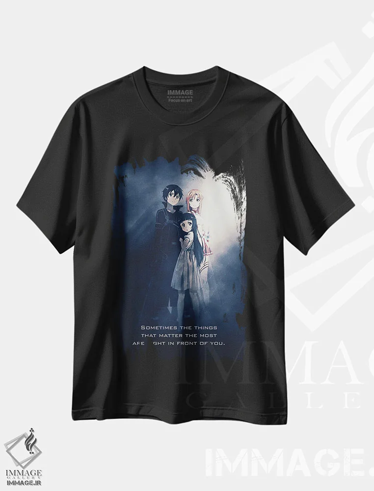 تیشرت مشکی طرح دار شعار Sword Art Online، تزئینی اثر گب فرناندو | immage.ir