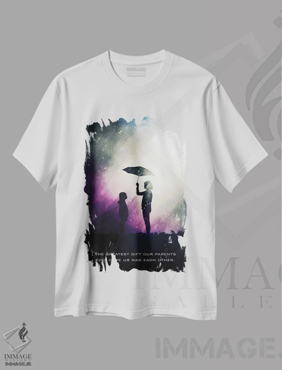تیشرت سفید طرح دار شعار خواهر و برادر، تزئینی اثر گب فرناندو | immage.ir