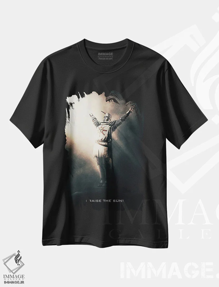 تیشرت مشکی طرح دار ستایش خورشید، تزئینی اثر گب فرناندو | immage.ir