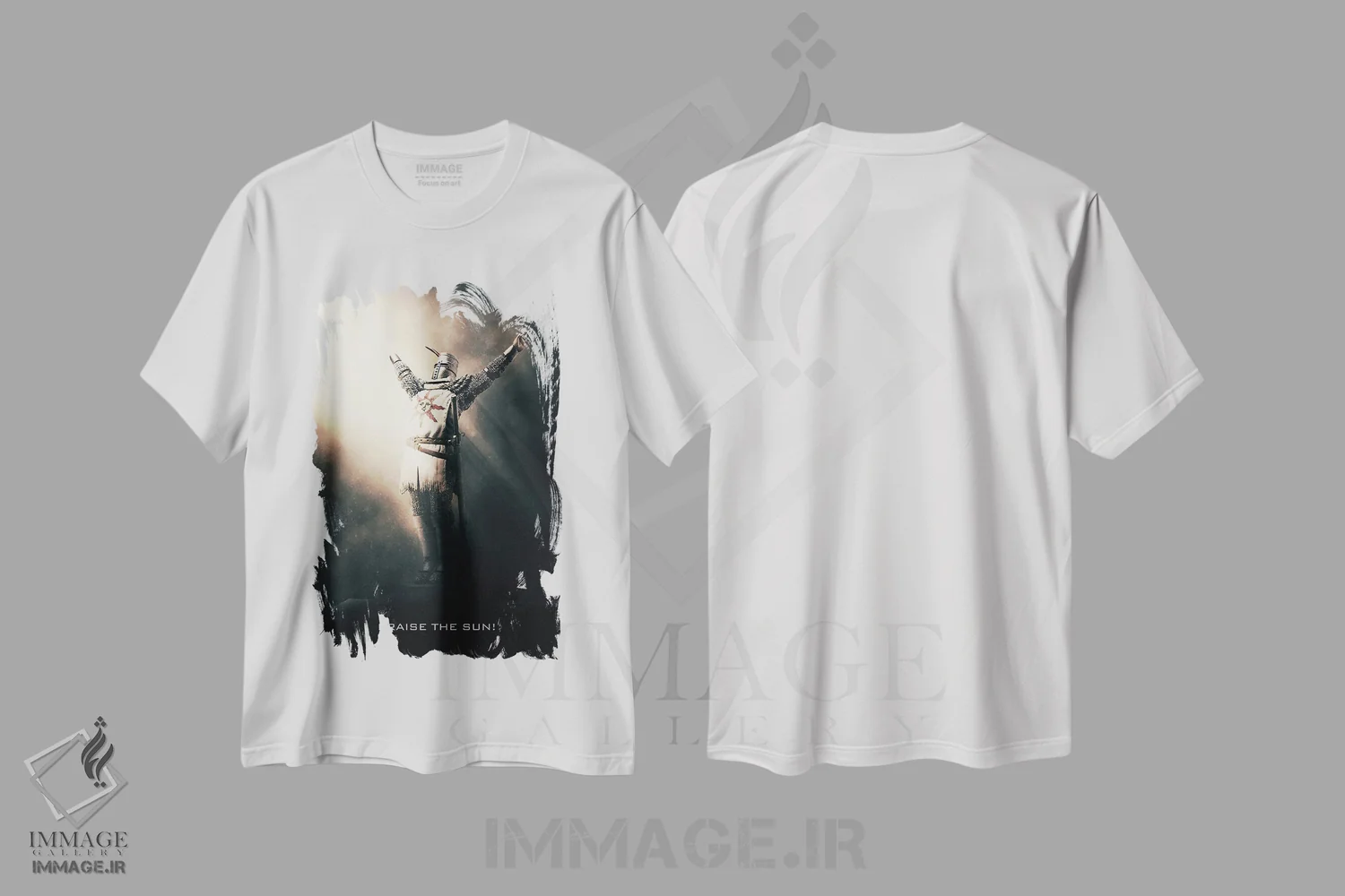 تیشرت سفید طرح دار ستایش خورشید، تزئینی اثر گب فرناندو | فروشگاه ایماژ