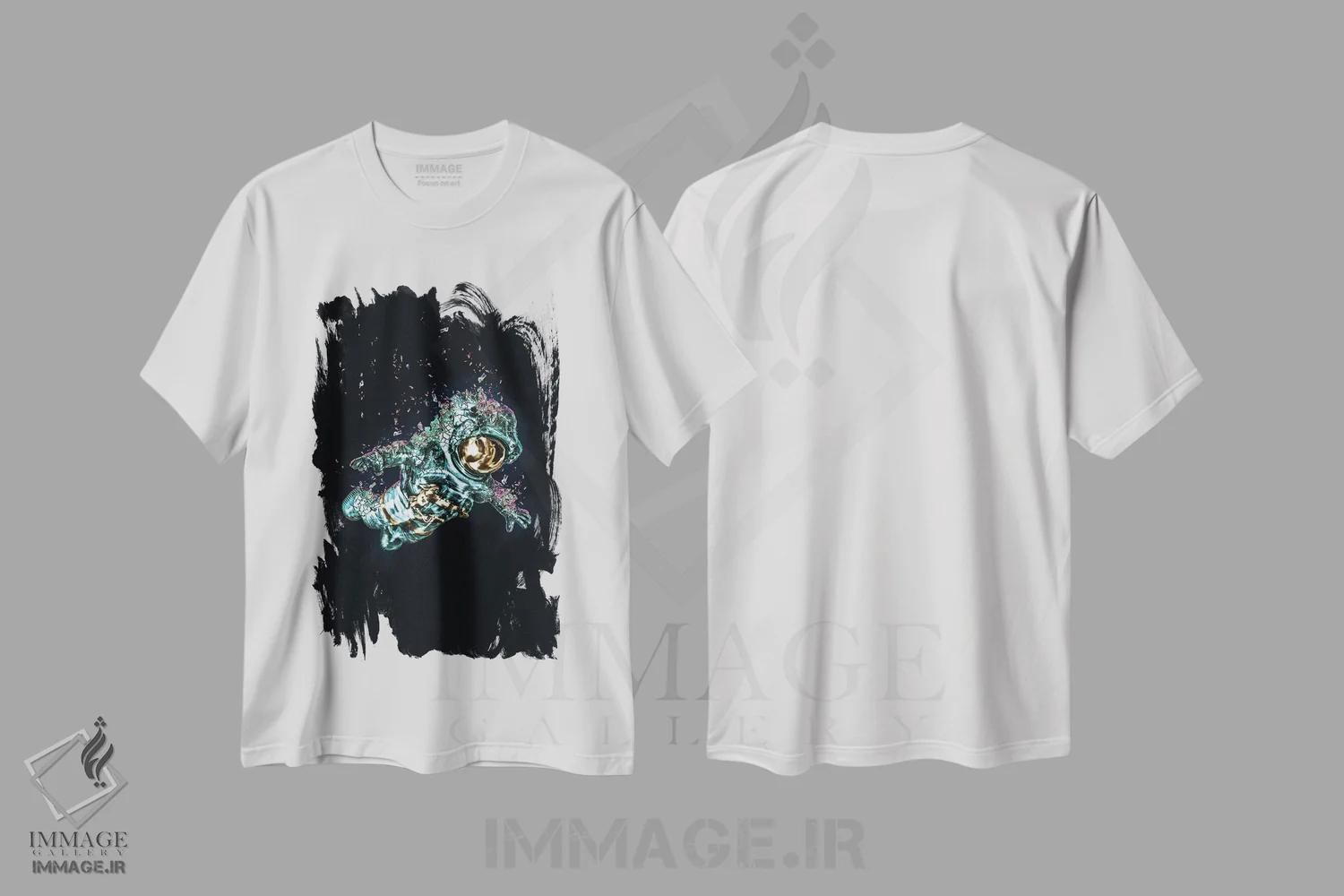 تیشرت سفید طرح دار آمانگ آس رنگی، هنر دیجیتال اثر گب فرناندو | immage.ir
