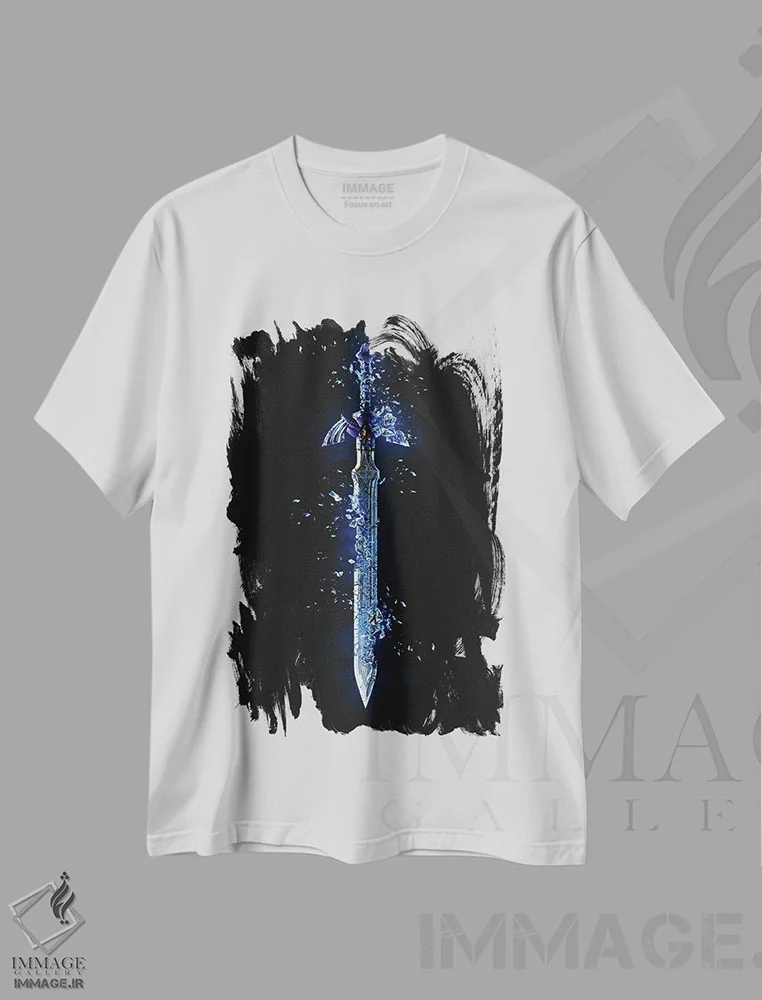 تیشرت سفید طرح دار شمشیر لینک، هنر دیجیتال اثر گب فرناندو | immage.ir
